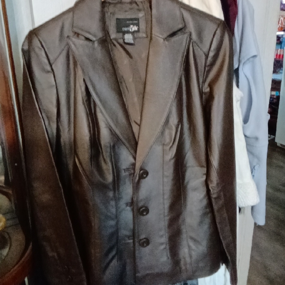 Brown Leather Blazer